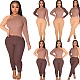 Color Block Patchwork Long Sleeve Skinny Jumpsuit MDF-5280