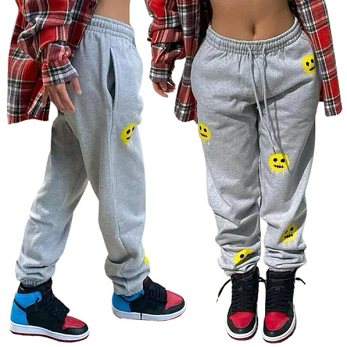 High Street Ins Smile Face Print Casual Pants WSY-5909