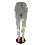 High Street Ins Smile Face Print Casual Pants WSY-5909