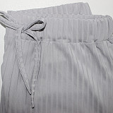Knitted Off Shoulder Crop Tops Leggings Pants Set JLY-19274