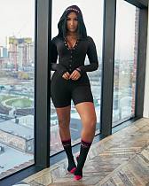 Letter Embroidery Long Sleeve Back Flap Romper MDF-5281