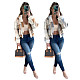 Rabbit Plush Winter Warm Plaid Zipper Jacket Coat ASL-6550
