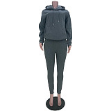 Long Sleeve Hooded Sweatshirt Pants Two Piece Set MDF-5271