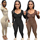 Solid Casual Skinny Long Sleeve One Piece Jumpsuits FSL-187