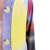 Rainbow Long Cardigan Office Lady Loose Sweater ASL-6537