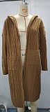 Hooded Solid Knitted Long Cardigan Twist Sweater Coat OYW-0601