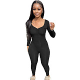 Solid Casual Skinny Long Sleeve One Piece Jumpsuits FSL-187