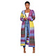 Rainbow Long Cardigan Office Lady Loose Sweater ASL-6537