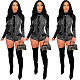 Plaid Print Long Sleeve Bodycon One Piece Romper HMS-5530