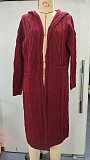 Hooded Solid Knitted Long Cardigan Twist Sweater Coat OYW-0601