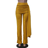 Solid Streetwear Loose Straight Irregular Wide Leg Pants YS-8843