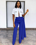 Solid Streetwear Loose Straight Irregular Wide Leg Pants YS-8843