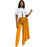 Solid Streetwear Loose Straight Irregular Wide Leg Pants YS-8843