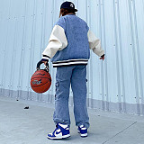 Long Sleeve Single Breasted Denim Baseball Jacket WSY-5908