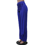 Solid Streetwear Loose Straight Irregular Wide Leg Pants YS-8843