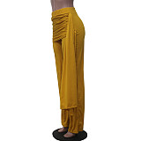 Solid Streetwear Loose Straight Irregular Wide Leg Pants YS-8843