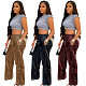 Faux Leather Straight High Waist PU Wide Leg Pants BGN-211