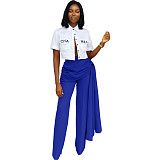 Solid Streetwear Loose Straight Irregular Wide Leg Pants YS-8843