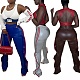 PU Leather Elastic Waist Side Ruffle Patchwork Pants BN-9312