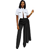 Solid Streetwear Loose Straight Irregular Wide Leg Pants YS-8843