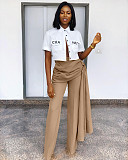 Solid Streetwear Loose Straight Irregular Wide Leg Pants YS-8843