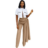 Solid Streetwear Loose Straight Irregular Wide Leg Pants YS-8843