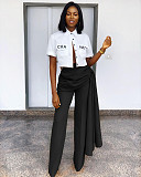 Solid Streetwear Loose Straight Irregular Wide Leg Pants YS-8843