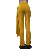Solid Streetwear Loose Straight Irregular Wide Leg Pants YS-8843