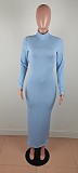 Long Sleeve Turtleneck Backless Bodycon Maxi Dresses BN-9303