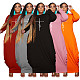 Plus Size Letter Print Long Sleeve O Neck Loose Dress YS-8849
