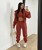 Hooded Zipper Outerwear Pants Tracksuit 3 Piece Sets TK-6209