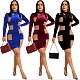 Velvet Mesh See Through Patchwork Bodycon Dress LA-3302
