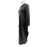 Letter Printed Casual Long Sleeve Plus Size Dresses HANI-197