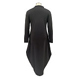 Letter Printed Casual Long Sleeve Plus Size Dresses HANI-197