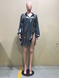 Shiny Fungus Bandage Split Long Sleeve Dress OD-8476