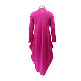 Letter Printed Casual Long Sleeve Plus Size Dresses HANI-197
