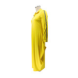 Letter Printed Casual Long Sleeve Plus Size Dresses HANI-197