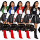 Embroidered Baseball Jacket+PU Leather Skirt Set OD-8470