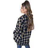 Cotton Long Sleeve Single-breasted Plaid Shirt ASL-6523