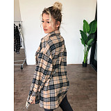 Cotton Long Sleeve Single-breasted Plaid Shirt ASL-6523