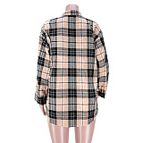 Cotton Long Sleeve Single-breasted Plaid Shirt ASL-6523