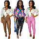 Pleated Elastic Bright PU Leather Skinny Pants BGN-220