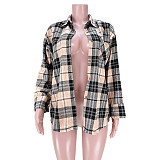 Cotton Long Sleeve Single-breasted Plaid Shirt ASL-6523