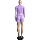 Knitted Waffle Pajamas Home Clothes Shorts Suit FSL-177