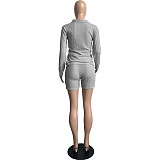 Knitted Waffle Pajamas Home Clothes Shorts Suit FSL-177