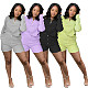 Knitted Waffle Pajamas Home Clothes Shorts Suit FSL-177