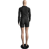 Knitted Waffle Pajamas Home Clothes Shorts Suit FSL-177