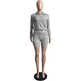 Knitted Waffle Pajamas Home Clothes Shorts Suit FSL-177