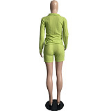 Knitted Waffle Pajamas Home Clothes Shorts Suit FSL-177