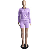 Knitted Waffle Pajamas Home Clothes Shorts Suit FSL-177